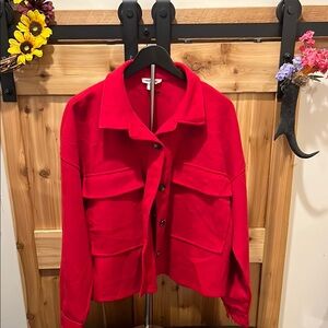 beachlunchlounge Vibrant Red Utility Jacket